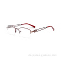 Customized New Classical Semi Randless Special Shape Tempel Metall Brille